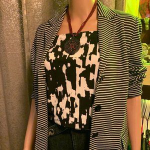 Talbots SZ M ladies Jacket Navy & White